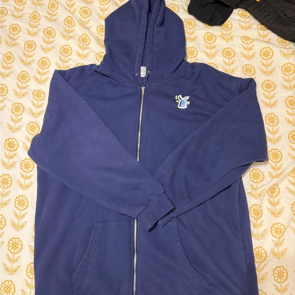 Dutch Bros Navy Hoodie with Tag Detail